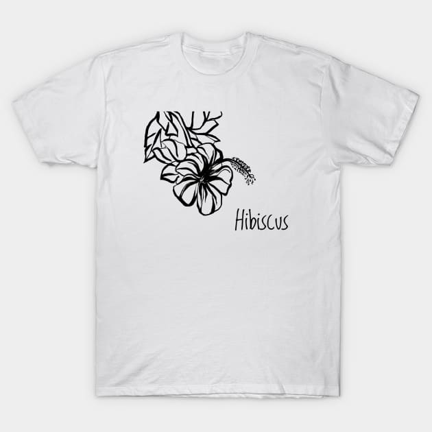 Hibiscus flower T-Shirt by Art by Taya 